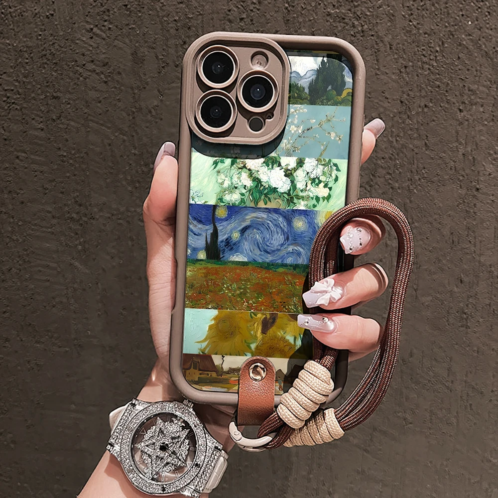 Van Gogh Collage Handyhülle für Samsung Galaxy S26 S21 S25 S24 S23 S22 Ultra Plus FE Hülle A16 A36 A54 A55 A56 mit Lanyard Funda – Detail 2