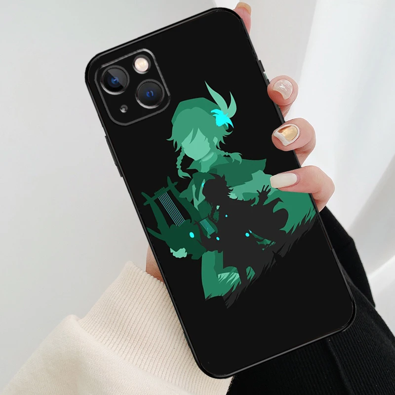 جراب هاتف Genshin Impact Venti لهاتف iPhone 16 Pro Max 15 14 13 11 12 Pro Max mini XR 15 16 Plus 16e غطاء Coque