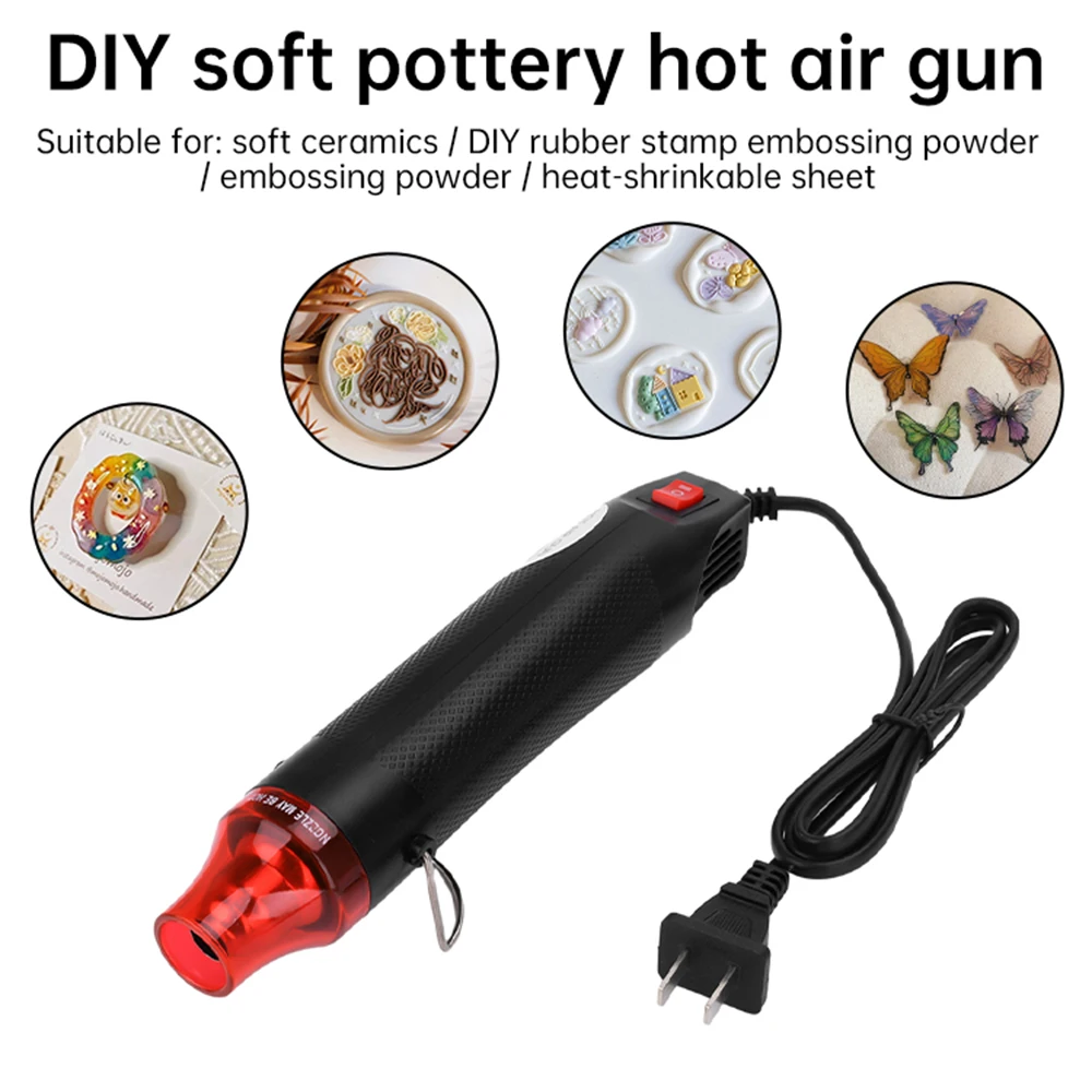 220V 300W Heat Gun Hot Air Electrical Power Mini Gun Blower Handheld with Heat Shrink Butt for DIY Soldering Craft Tools