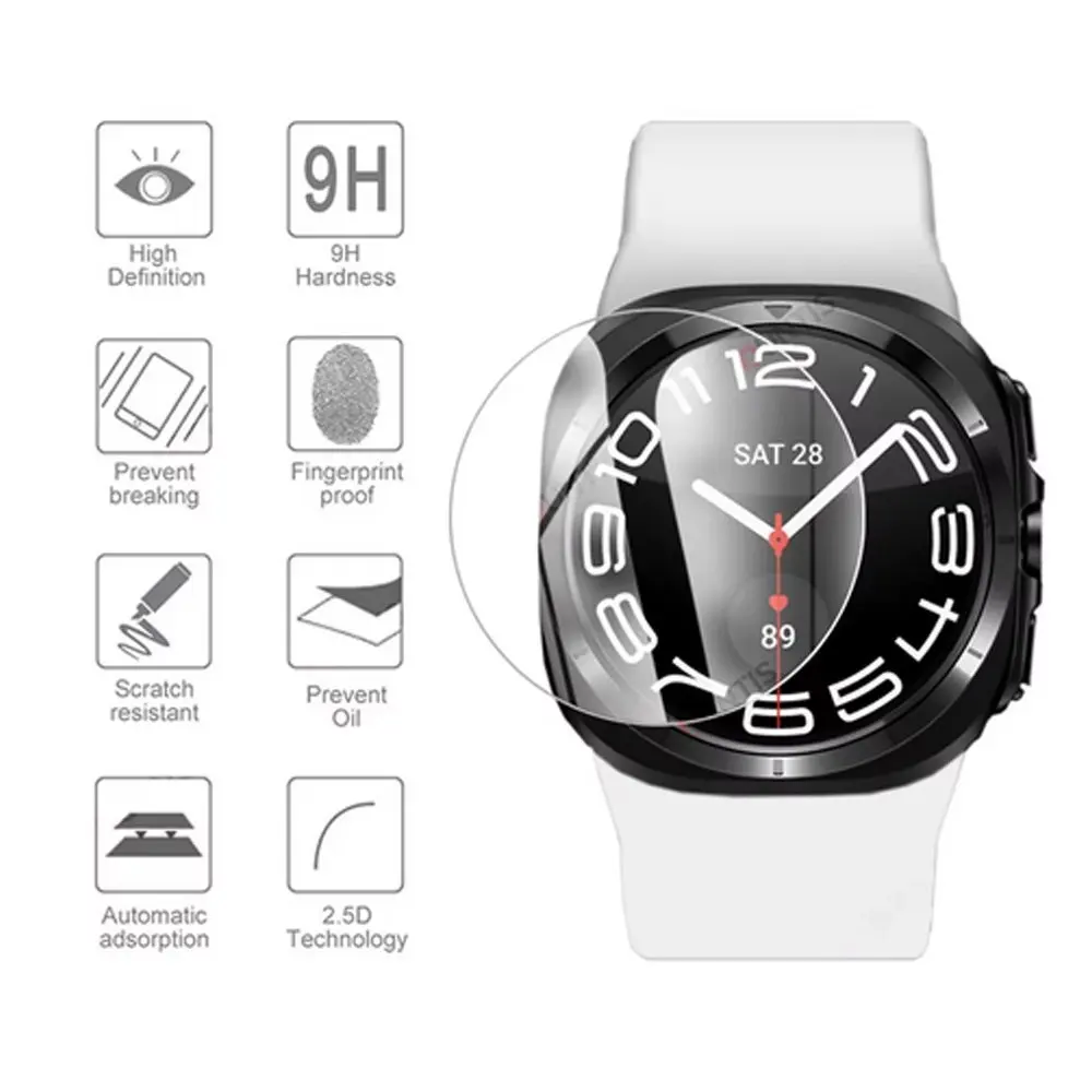 Защитная пленка из закаленного стекла 2,5D для Samsung Galaxy Watch 3 4 5 6 7 FE Ultra 47 40 44 41 45 42 46 43 47 мм