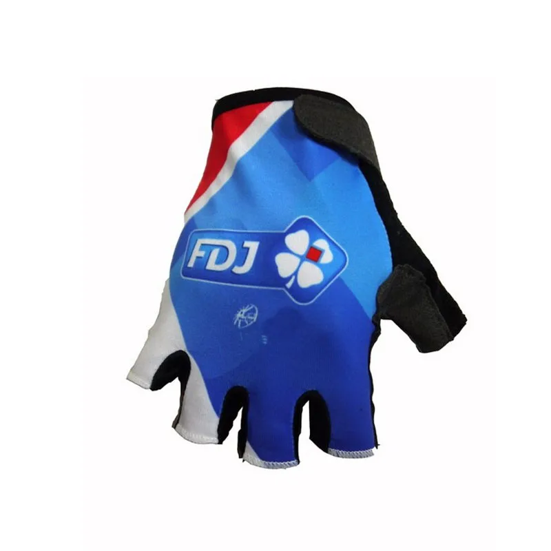 Groupama FDJ Pro Team GEL Cycling Glove 2 COLORS One Pair Full Finger Cycling Jersey Gloves MTB Road Mountain Gel Gloves