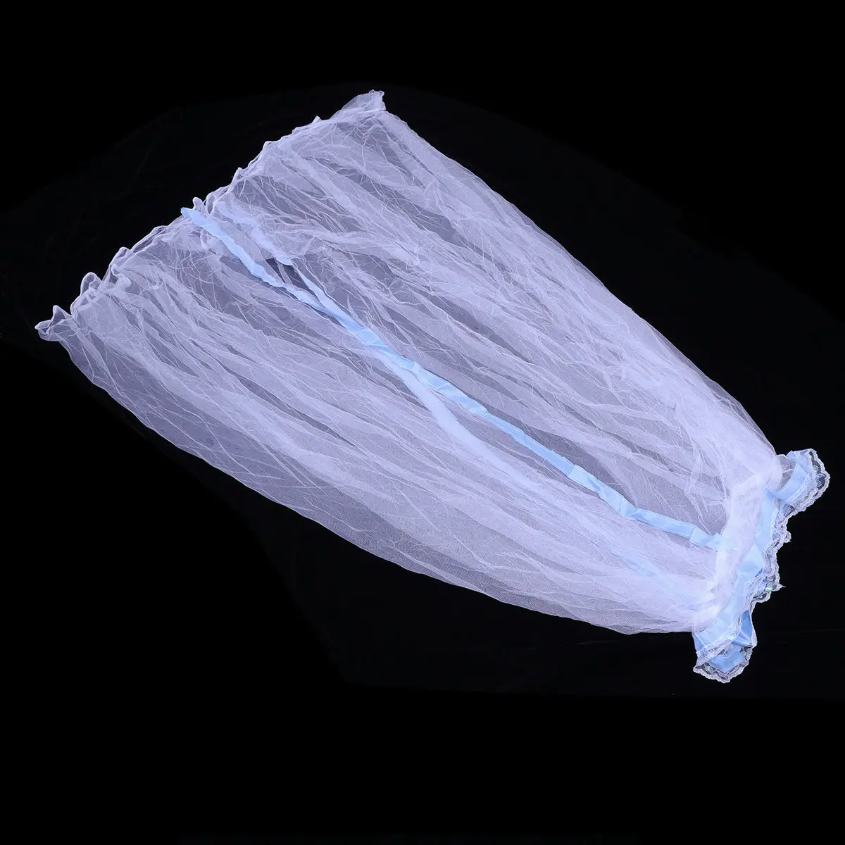 

Baby Mosquito Net Round Dome Bed Canopy Foldable Lightweight Netting For Crib Kids Ventilated Blue Lace