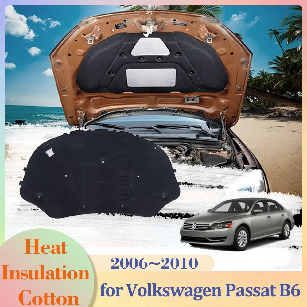 

for Volkswagen VW Passat B7 2011~2015 2012 Car Hood Engine Insulation Pad Cotton Soundproof Cover Heat Thermal Mat Accessories