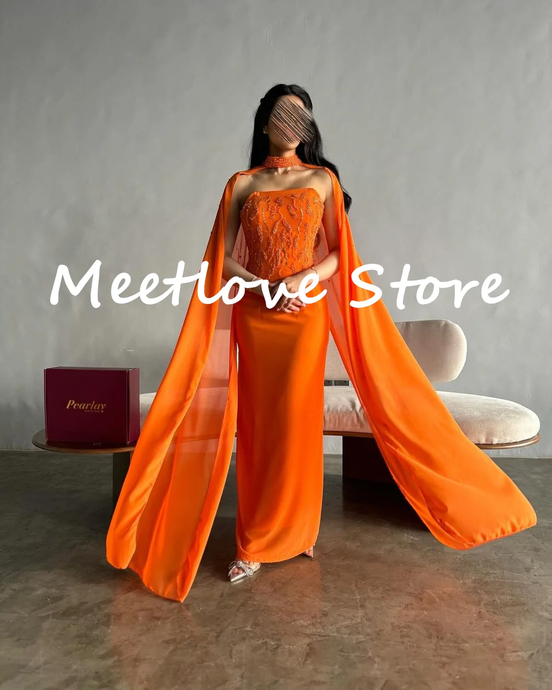 Meetlove-Robe de Soirée Trapèze Sans Bretelles pour Femme, Longueur au Sol, Fermeture Éclair, en Fibre, Élégante, pour Occasions Formelles, 2024