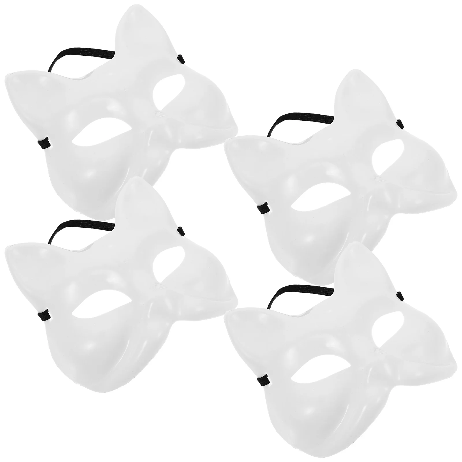 

4Pcs Blank Fox Mask DIY Unpainted Face Mask for Painting Craft Halloween Party Masquerade Costume Accessory Bulk Pack