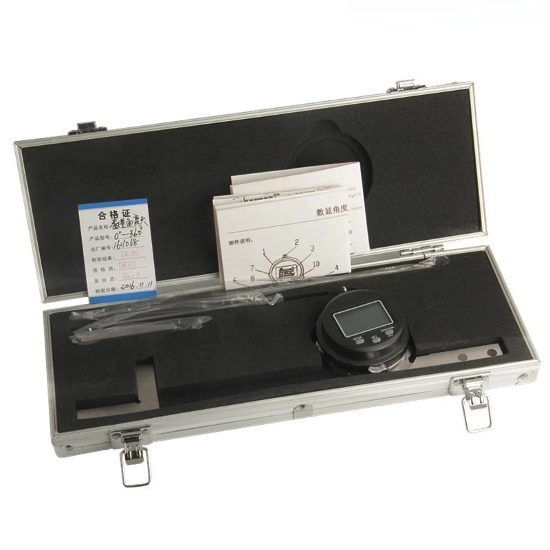Stainless steel high-precision right-angle ruler digital display universal angle ruler 0-360 degree angle gauge angle meter