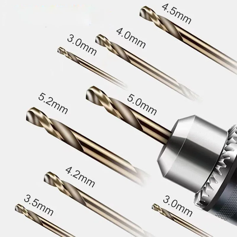 10pcs Double Head Drill Bit Set HSS Double-edged Cobalt Ultrahard Twist Drill Bit For Metal Stainless Steel Borehole With Box