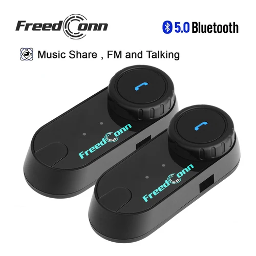 Freedconn Casco Auriculares Bluetooth Grupo Intercomunicador de motocicleta Auriculares FM Música Compartir Intercomunicador hasta 6 conductores T Com VB