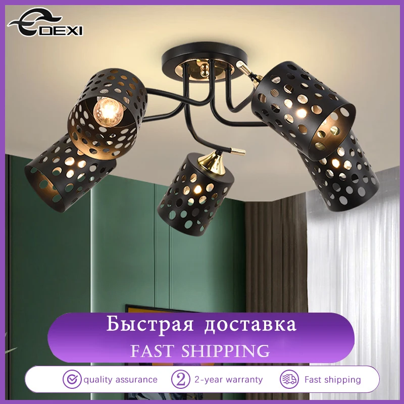 

Nordic New Hollow Out Chandelier Villa Living Room Pendent Lamp Bedroom Dining Hall G9 Ceiling Light Bar Lighting Iron Lamp Body