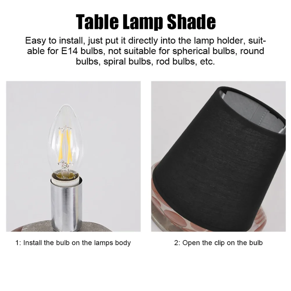 2PCS Simple Clip On Design Lampshade Fabric Lightweight Chandelier Lamp Shades Wall Lamp Shade Indoor Lamp