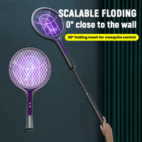 Rotating Head Bug Zapper Racket Rechargeable Fly Zapper 2 in 1 Fly Killer and Mosquito Trap Lamp for Indoor and Outdoor