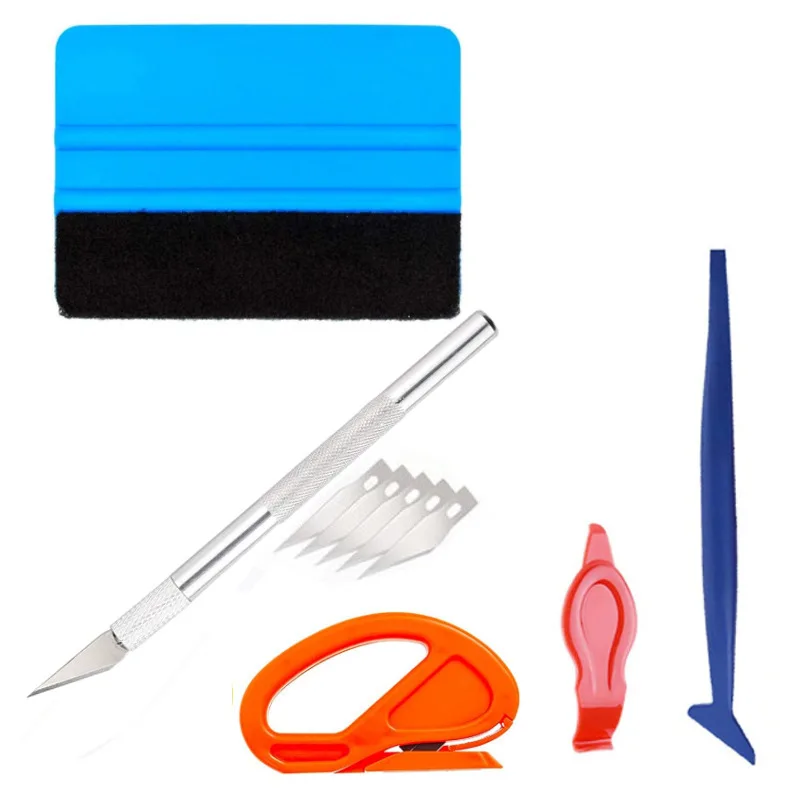 Auto Film Wrapping Tool Kit Fenster Tönung Werkzeuge Vinyl Wrap Filz Rakel Wrap Stick Vinyl Cutter Utility Messer Kunststoff Schaber ﻿
