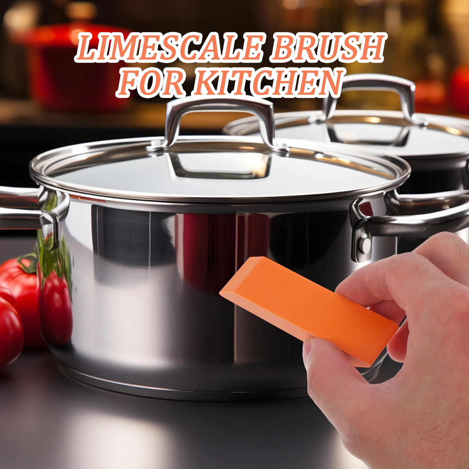 

Limescale Eraser Reusable Rubber Scrub Brush For Pans Stoves Glass Dishes Stainless Steel Decontamination