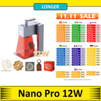 LONGER Nano Pro 12W Portable Laser Engraver, Two Diode Lasers with FAC, 5000mm/s Ultra-Fast Speed, 0.02mm Precision with Field