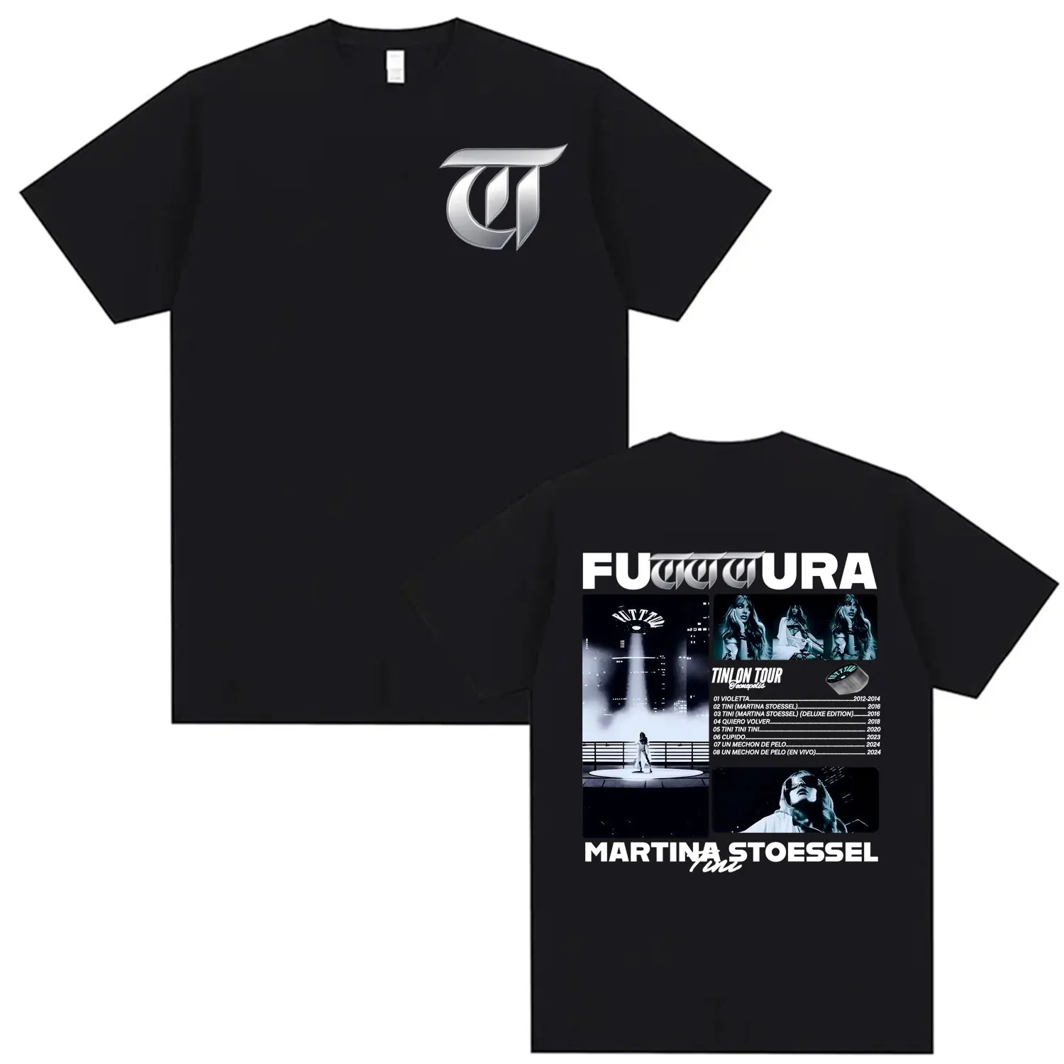 تي شيرت Tini Stoessel's Future Album Tour 2025 للرجال والنساء، تي شيرت Harajuku 2025 مطبوع صيفي 100% من القطن الخالص #1