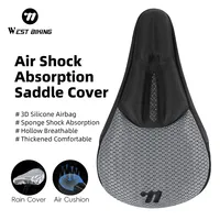 WEST BIKING MTB Comfortable Saddle Cover 3D Silicone Air Cushion Shock Absorption Road Bike Breathable Seat Cover With Raincover