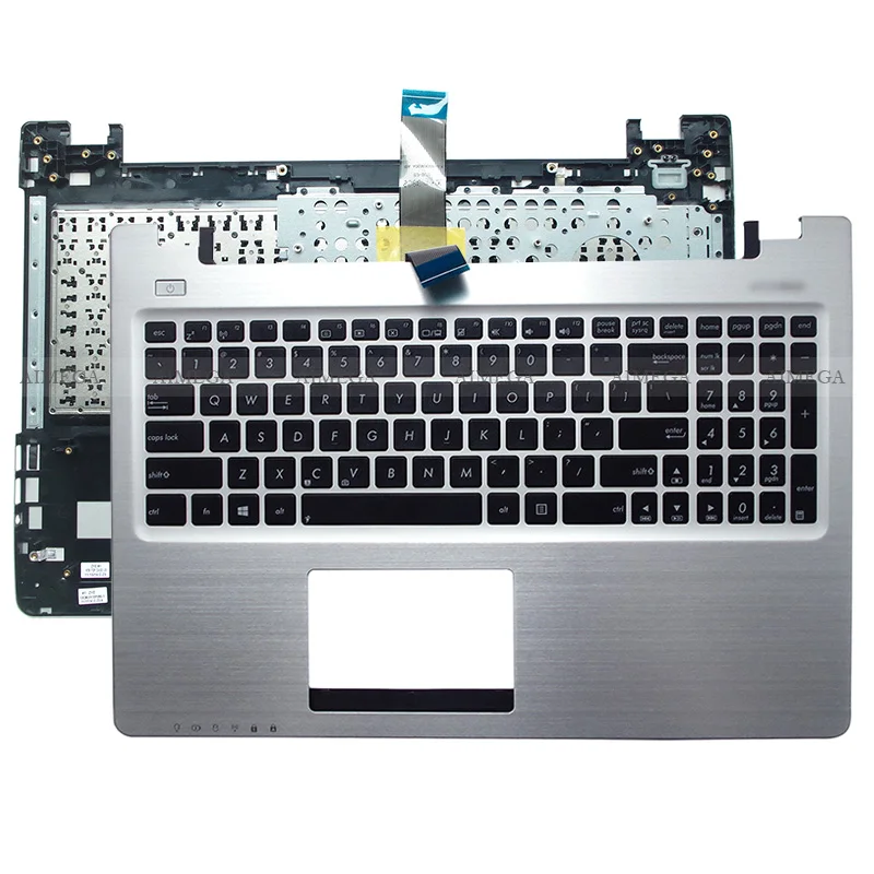 NEW For Asus K56 K56C K56CB K56CM K56CA A56 A56C S56C S56 R505C S550C Laptop Palmrest Upper Case US Keyboard Silver