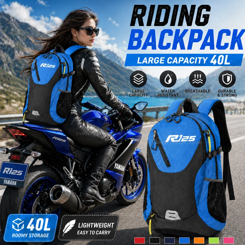 For YAMAHA YZF R125 YZFR125 YZF-R125 MT-125 2008- 2025 Large Capacity WRacing travel Men waterproof Backpack Bag Motorcycle Gift