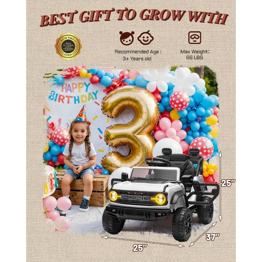 12V幼児用乗用玩具、安全な子供用リモコン付き乗用トラック、4輪サスペンション付き子供用電動自動車、ラジオ、M