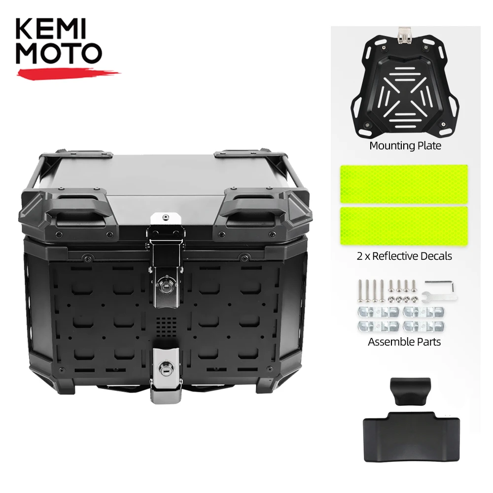 

Universal Motorcycle Tactical Aluminum Top Tail Rear Luggage Cases Trunk with Panel Organizer Modular Storage Helmet Box