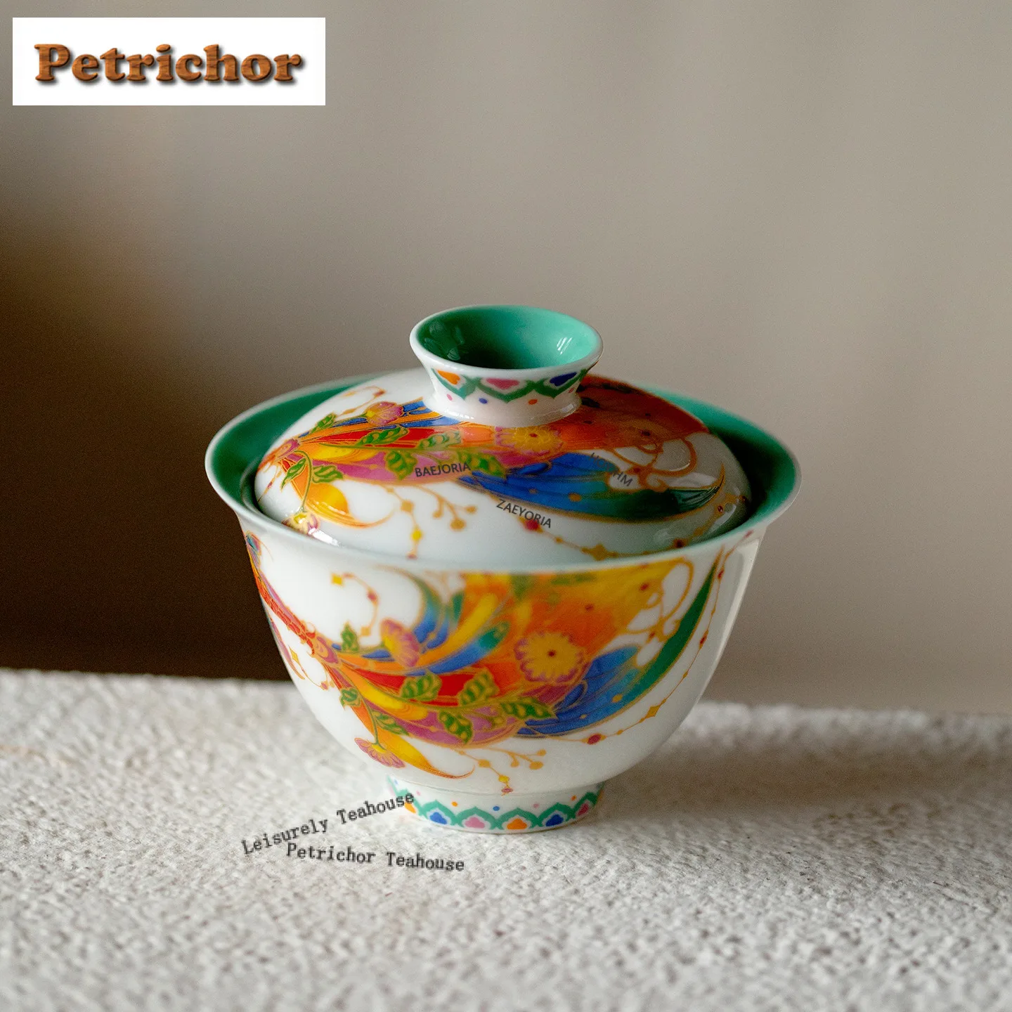 

Чайная чаша-гайвань в японском стиле с цветным огненным узором, 100 мл, с крышкой, для приготовления чая, декор для кафе