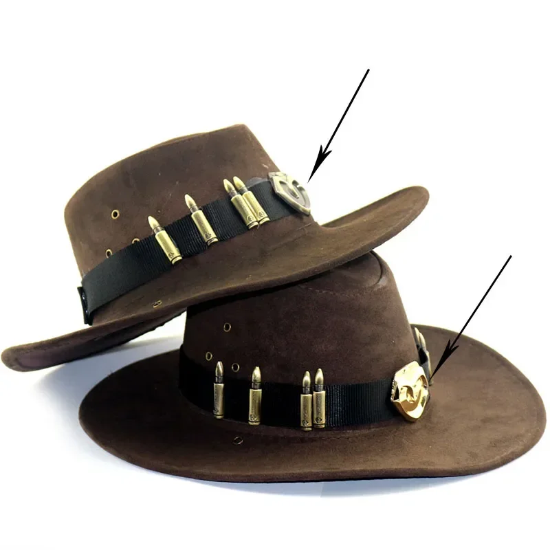 McCree Distintivo West Cowboy Costume Puntelli Eroe Cappello da pirata Accessorio di gioco cosplay OW per uomini adulti Donne Ragazzi adolescenti Halloween MN3