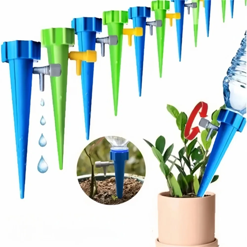10pcs Adjustable Plastic Drip Head Water Bottle Irrigation Automatic Waterer Used for Home Watering Pots Dripping Device