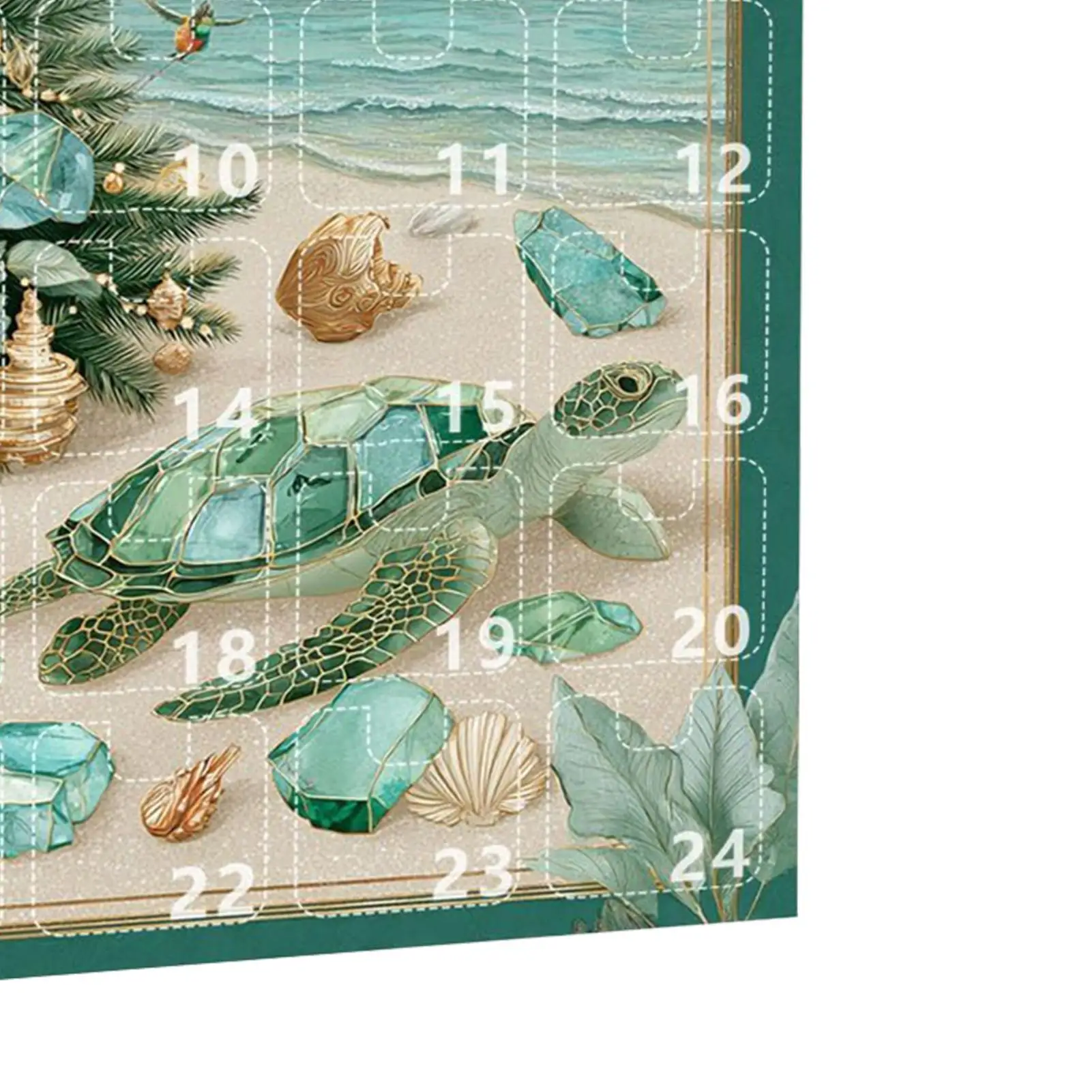 

Рождественская елка из морского стекла 2025 года, Адвент-календарь, фестивальная глухая коробка, 2D акриловая подвеска, рождественское украшение