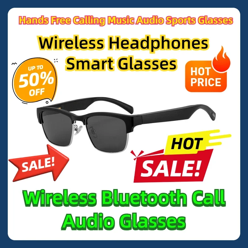 

Hands Free Calling Music Audio Sports Glasses Wireless Headphones Smart Glasses Wireless Bluetooth Call Audio Glasses