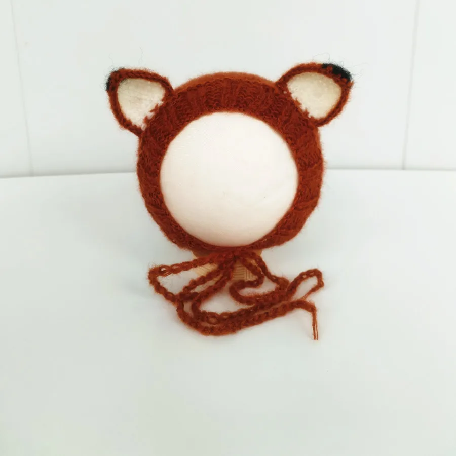 Newborn Stretch Wrap Set Newborn Baby Knitted Hat Doll Set Newborn Photography Props Newborn Cute Fox Toy Set