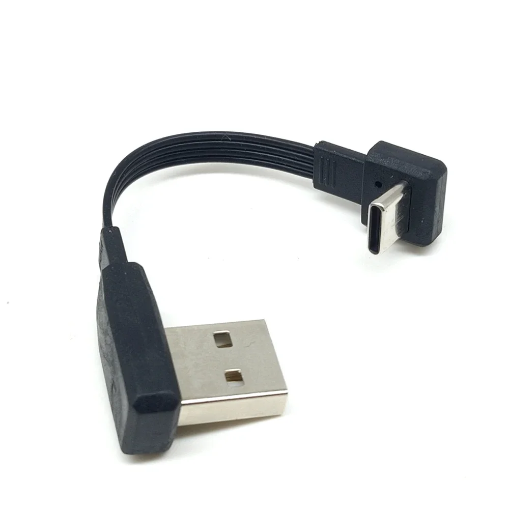Miękki, kątowy, elastyczny kabel taśmowy 2.0, krótki, płaski, kolanko USB do męskiego złącza kabla ładującego typu C 0,1 m 0,2 m — zdjęcie produktu 5