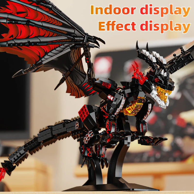 1607PCS Frost Wyrms Blocks Model Ice Dragon Assembly Building Bricks Toys Collection Creative Ornament Adult Kids Boys Gifts