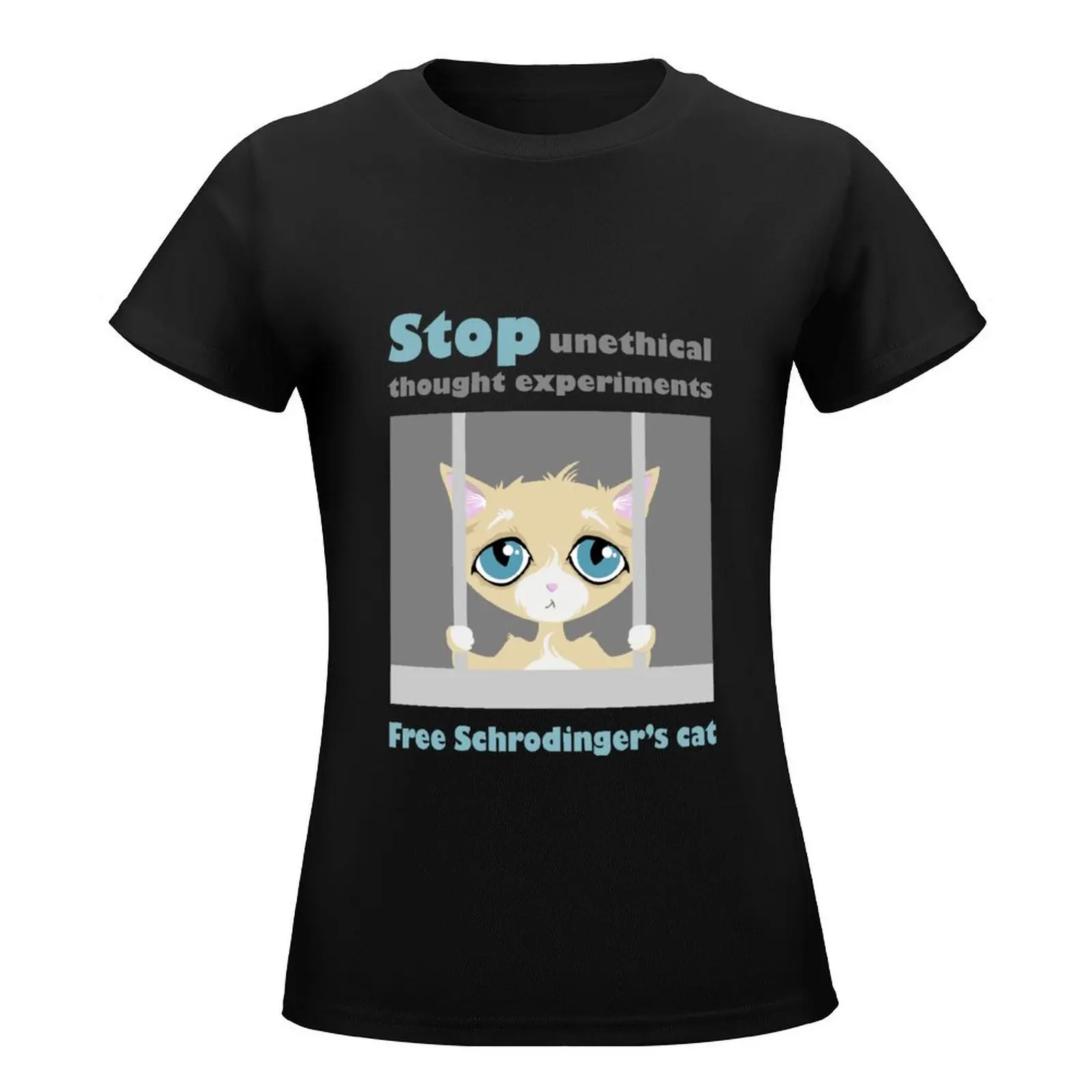 Free schrodingers cat geek funny nerd T-Shirt summer tops hippie clothes cute clothes animal print shirt for girls Top Women