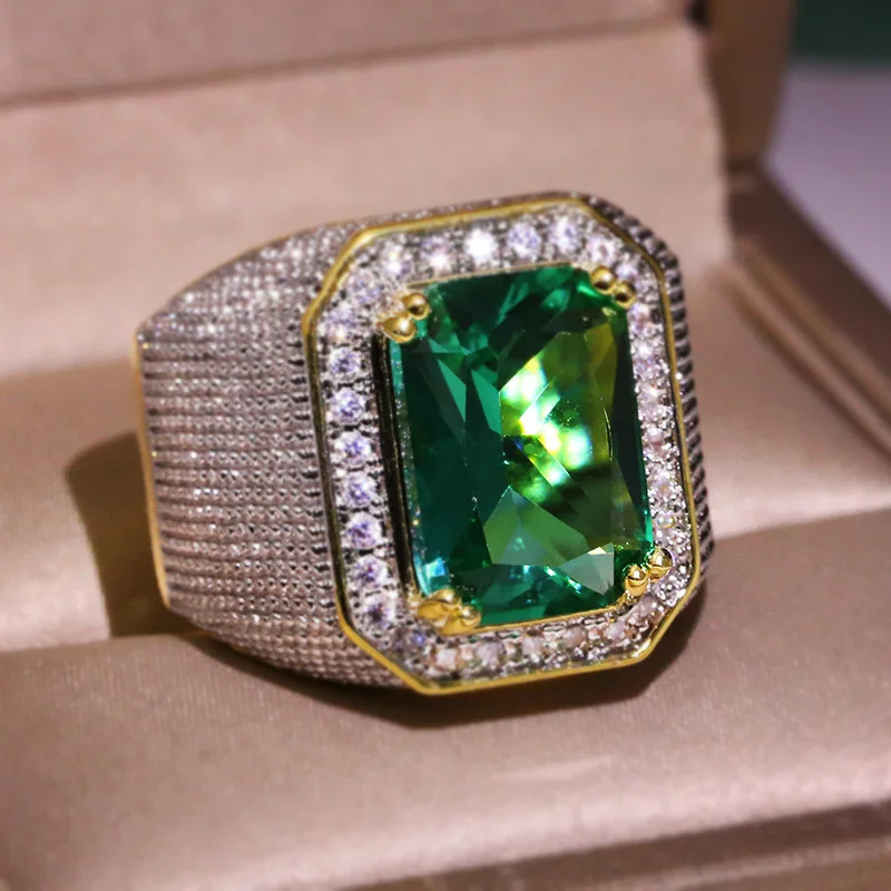 

Vintage palace style High Quality emerald rings for women light luxury exquisite Square ring wedding party fine jewelry