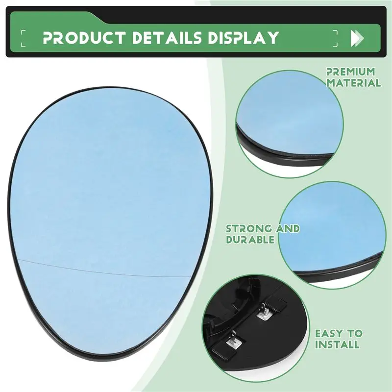 Side Rearview Mirror Glass Heated For MINI CLUBMAN COOPER COUNTRYMAN R55 R56 R57 R58 R59 R60 R61 2007-2016-AS55