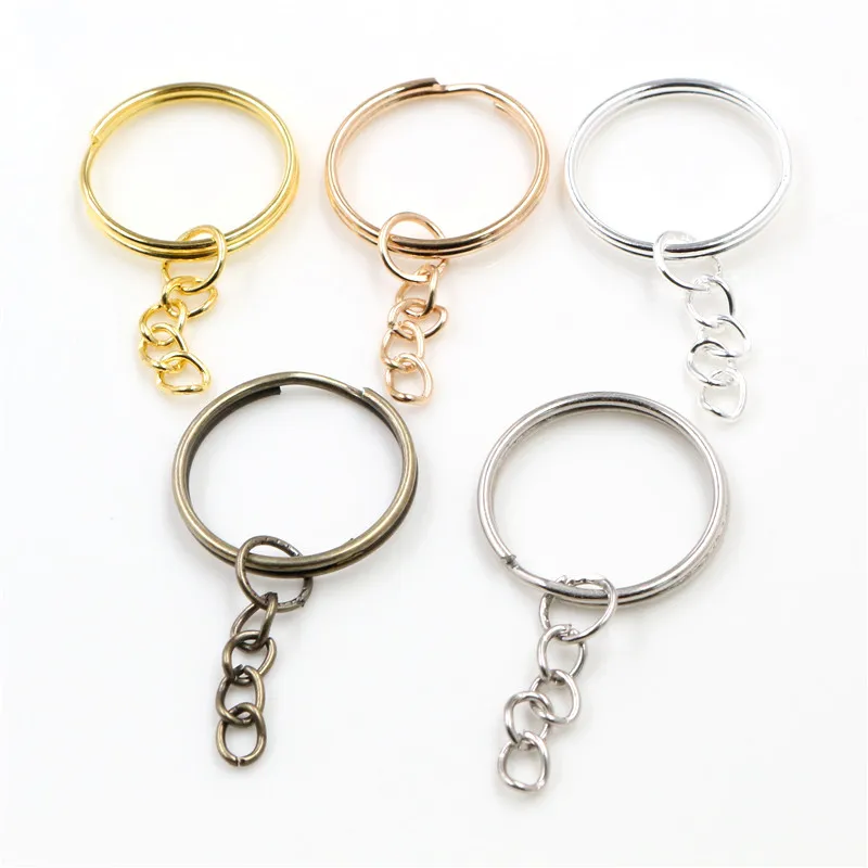 20pcs 25mm 28mm 30mm Rings Keychain Key Ring Chain Multi-colors Round DIY Jewelry Making Accessories Findings