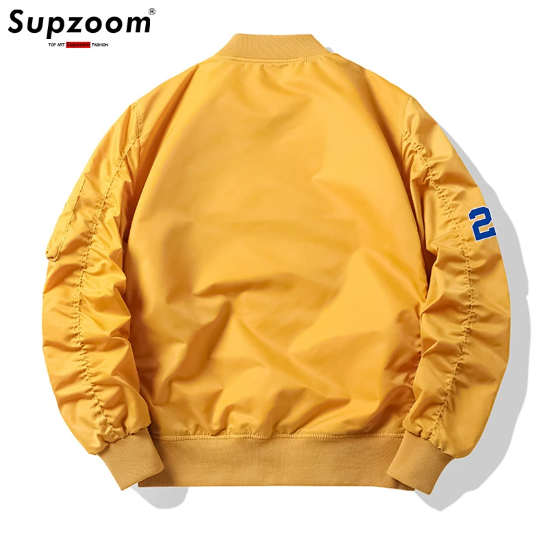 Supzoom 2023 New Arrival Letter Rib Sleeve Cotton Fashion Logo Single Breasted Casual Bomber Baseball Jacket Loose Cardigan Coat