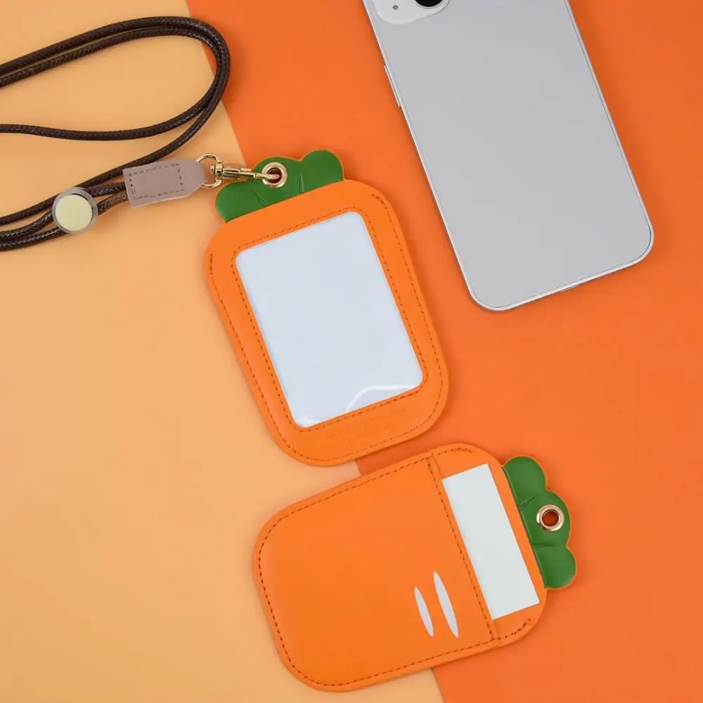 Long Lanyard Cartoon Fruit Card Holder Lemon Strawberry Work Card Badge Holder Fashionable Creative Photocard Holder Students
