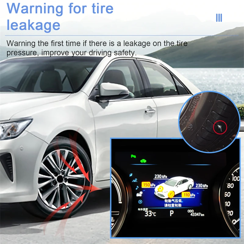 EASYGUARD Plug play TPMS Tyre Pressure Monitor system fit for 8th Toyota Camry 2018 to 2023 with gas engine