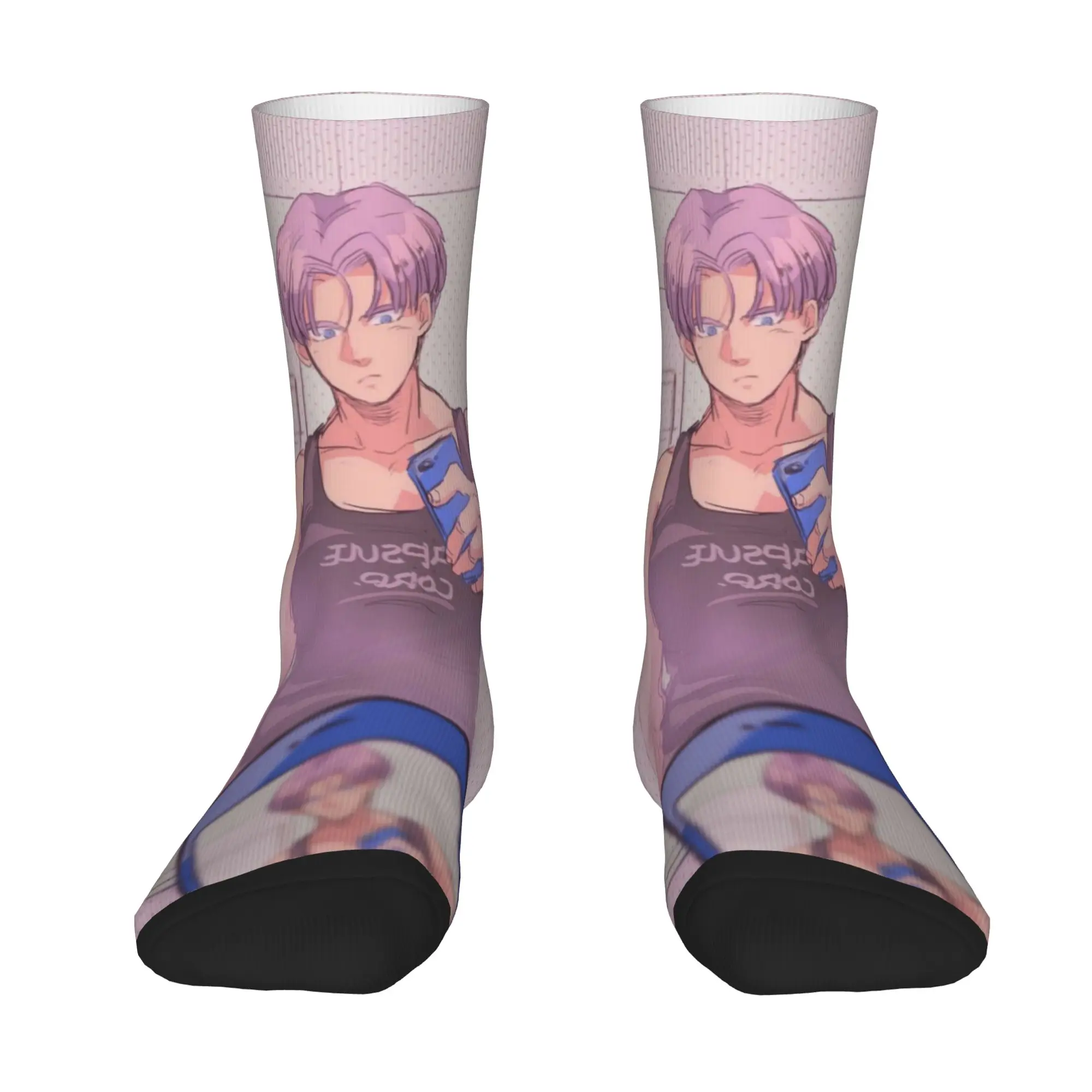 1 Pair Funny Sock Dragon Ball Trunks (5) Harajuku Seamless Pattern Printed Men Socks Casual Men's Socks