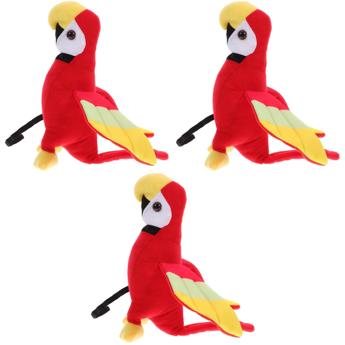 

3 Pack Panda Stuffed Animal Pirate Parrot Simulated Plush Artificial Prop Red Ornaments Toddler