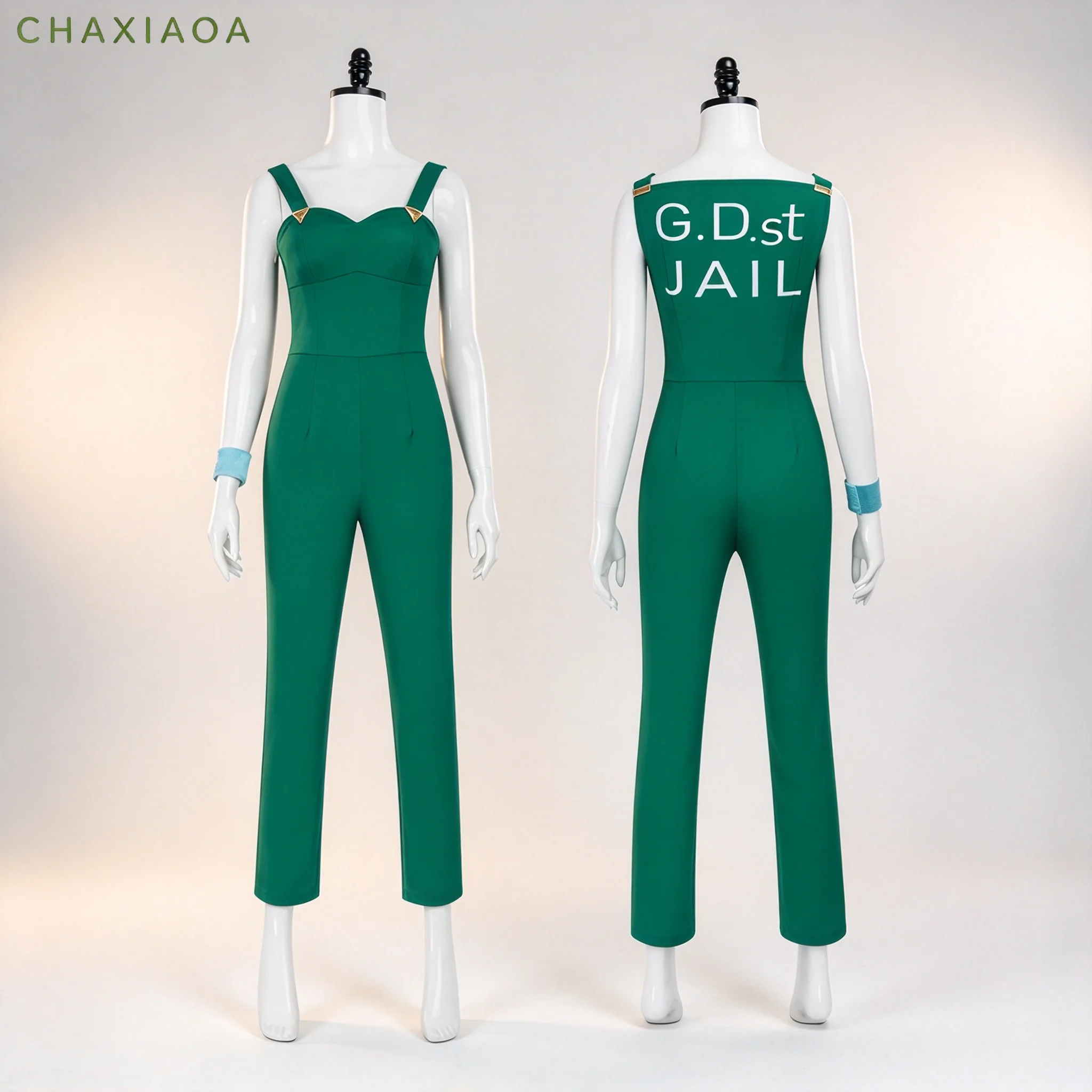 Anime JoJo's Bizarre Adventure Stone Ocean F.F Foo Fighters Cosplay Costume Green Jumpsuit Halloween Carnival Roleplay Outfit
