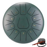 Hluru Steel Tongue Drum 8 Inch 11 Notes Key F Tank Drum Glucophone Handpan with Carry Bag for Meditation