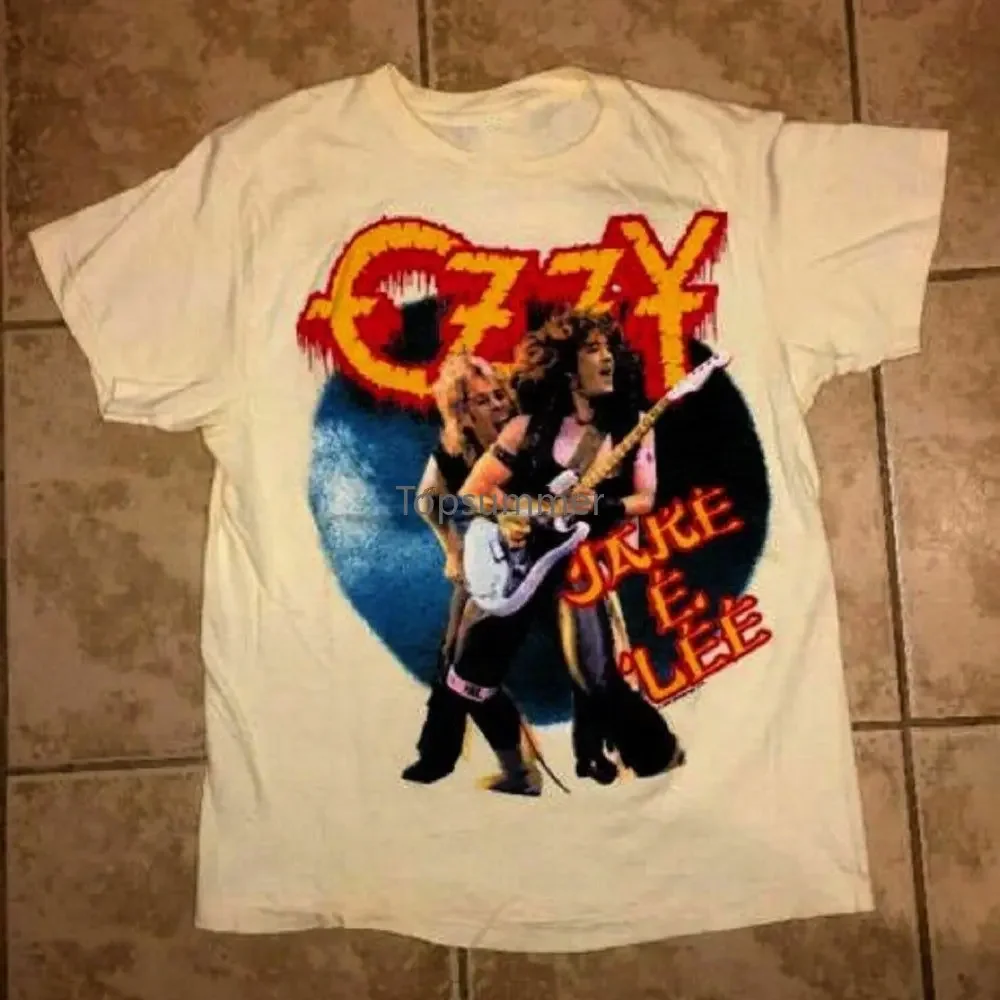 Vintage 80S Ozzy Osbourne Jake E Lee Bark Heavy Cotton