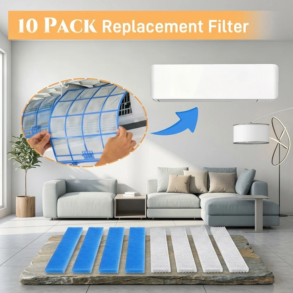 10PC For Mini Split Filter Set For UTR-FA16 Air-Conditioning Filters Appliance Parts Dust Removal Indoor Air Quality Replacement