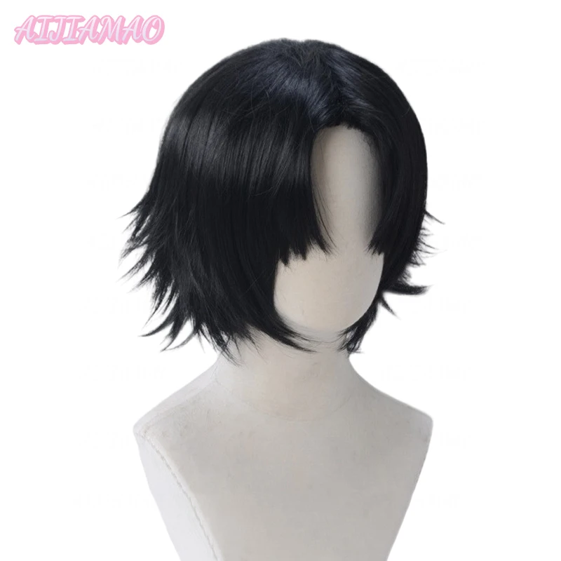 

Kulolo lushilufelu Wigs Black Short Heat Resistant Synthetic Hair Cosplay Wig + Wig Cap