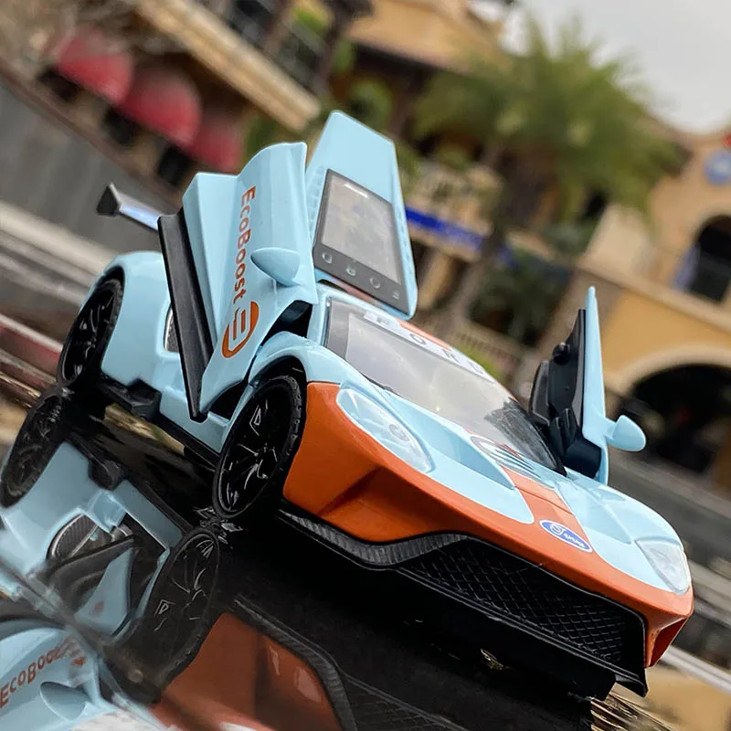 موديل سيارة فورد GT-Alloy رياضية ، 1:32 ، سيارات لعبة معدنية ، محاكاة نموذج سيارة ، صوت وضوء ، هدية مجموعة