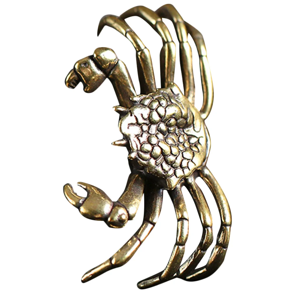 

Retro Brass Crab Statue Small Desktop Decoration Vintage Style Ornament Home Office Decor Crab Sculpture Brass Craft