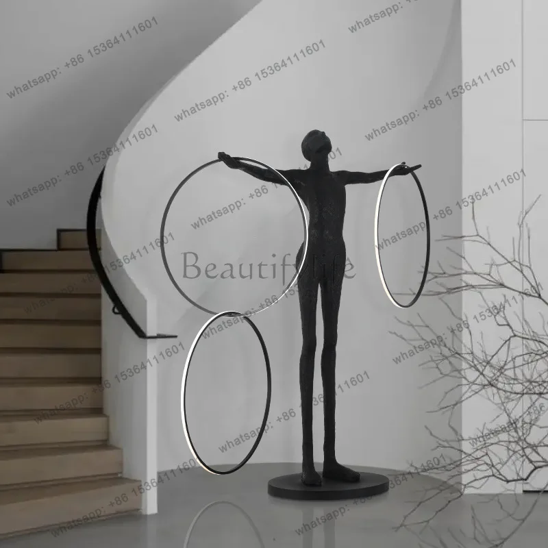 Humanoid art statue floor-to-ceiling living room light luxury decoration ornament