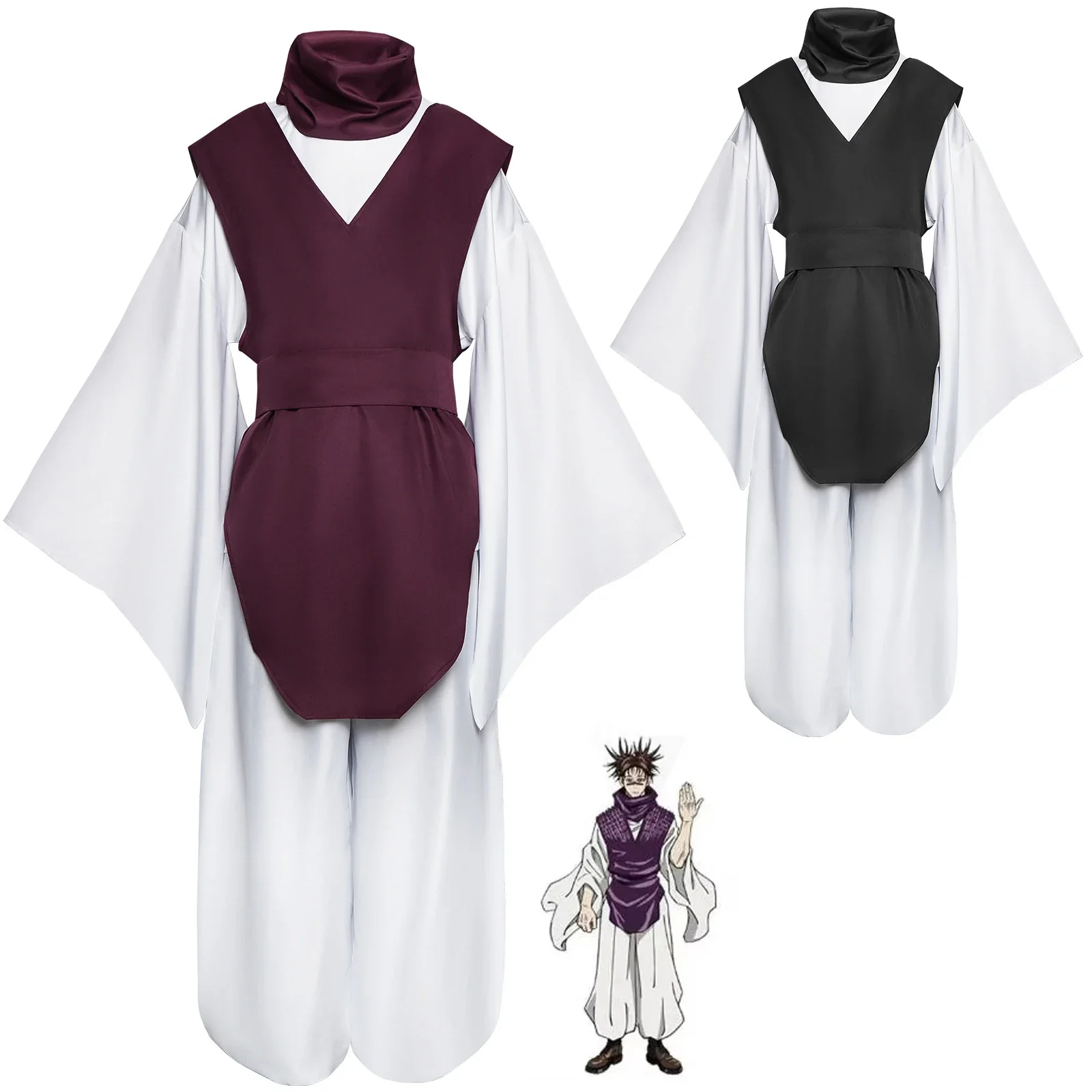 Anime Jujutsu JJK Choso Cosplay Kostüm Kaimmense Top + Gla+ Hosen Uniforme Noir et Marron Tenue d'Halloween Karneval ixTrempée
